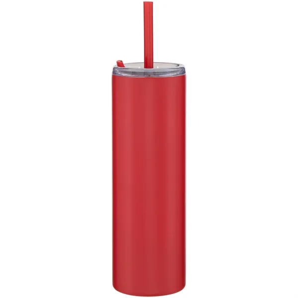 16 oz double wall 18/8 stainless steel tumbler with silicone straw... from ASI 51197 ETS Express, LLC