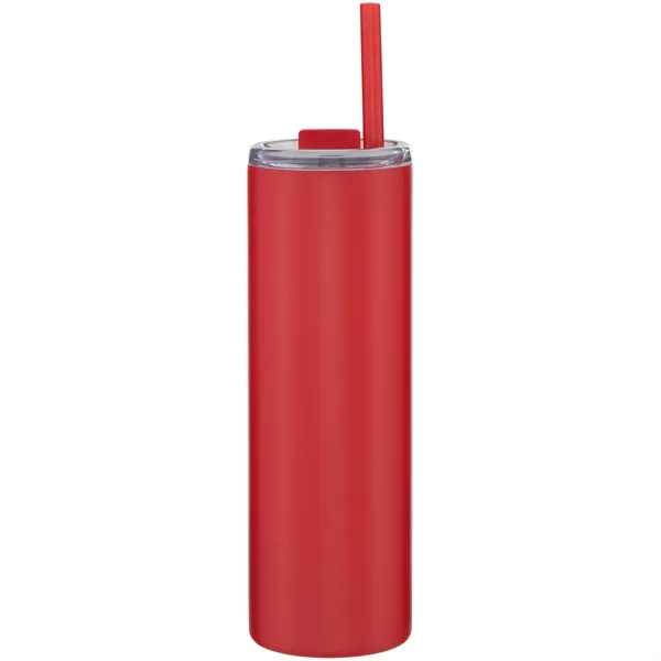 16 oz double wall 18/8 stainless steel tumbler with silicone straw... from ASI 51197 ETS Express, LLC