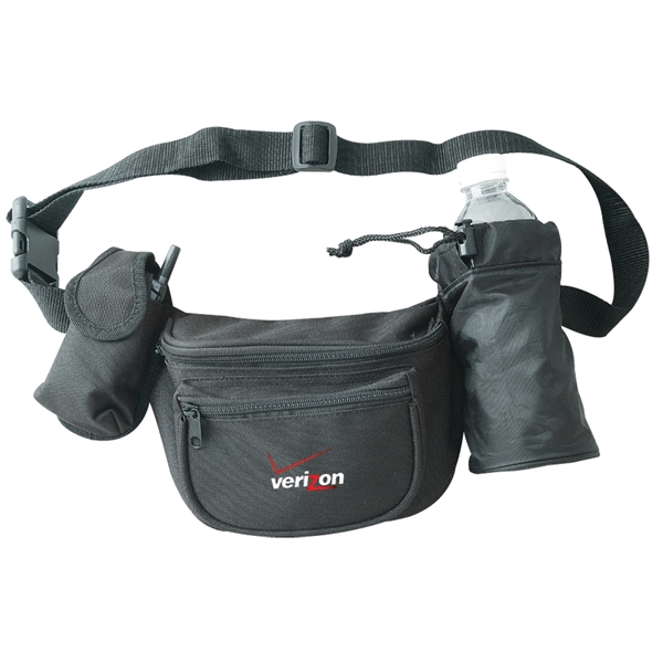 Fanny pack with zippered front pocket, cell phone and water bottle... from ASI 34046 Allcasion Travelware Co