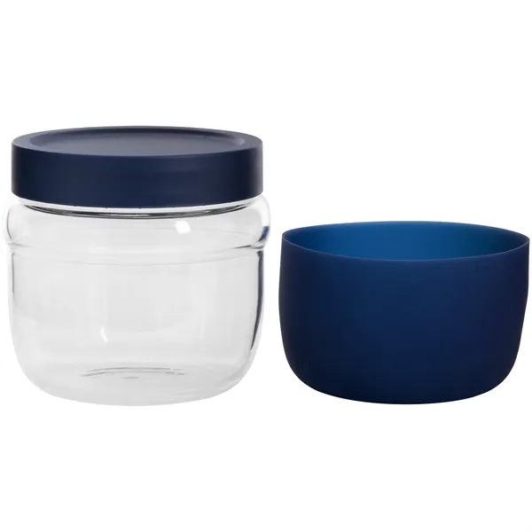 22 oz single wall glass container with threaded lid and silicone... from ASI 51197 ETS Express, LLC