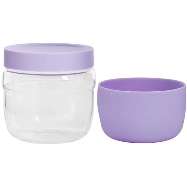 22 oz single wall glass container with threaded lid and silicone... from ASI 51197 ETS Express, LLC