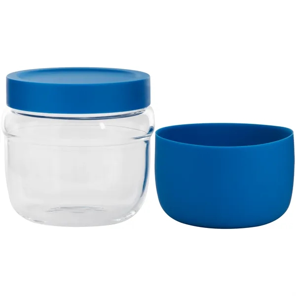 22 oz single wall glass container with threaded lid and silicone... from ASI 51197 ETS Express, LLC
