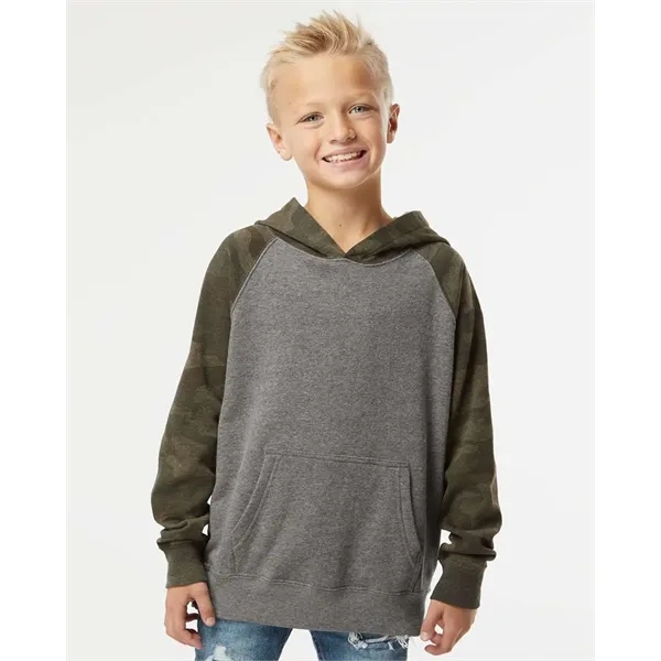 Youth raglan hooded pullover made of a special blend of polyester... from ASI 84358 S&S Activewear