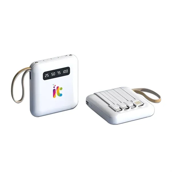 5,000 mAh power bank with built-in cables and LED display. Features... from ASI 68190 Lungsal / Lungsal