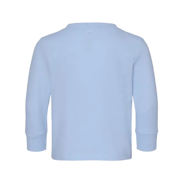 Long sleeve cotton jersey tee for toddlers with rib crew neck... from ASI 84358 S&S Activewear