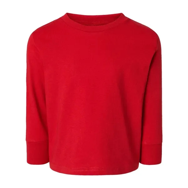 Long sleeve cotton jersey tee for toddlers with rib crew neck... from ASI 84358 S&S Activewear