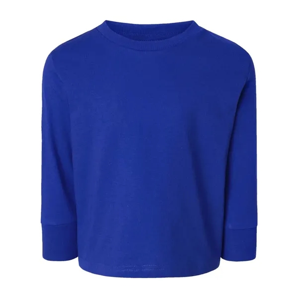Long sleeve cotton jersey tee for toddlers with rib crew neck... from ASI 84358 S&S Activewear