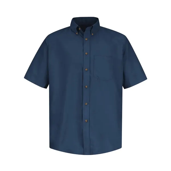 Short sleeve dress shirt made of polyester/cotton poplin fabric with wood-tone... from ASI 84358 S&S Activewear
