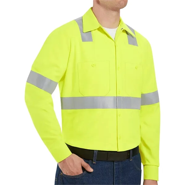 Long sleeve safety work shirt with two-pieced lined collar, pencil stall,... from ASI 84358 S&S Activewear