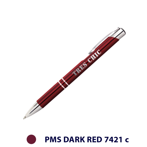 Medium ballpoint pen with metallic barrel, pocket clip and chrome accents.... from ASI 62088 IDProductsource