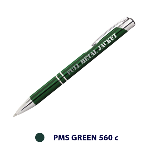 Medium ballpoint pen with metallic barrel, pocket clip and chrome accents.... from ASI 62088 IDProductsource