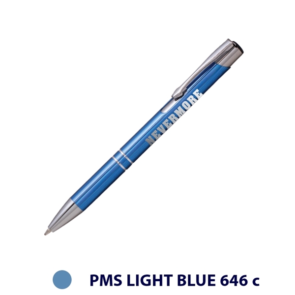 Medium ballpoint pen with metallic barrel, pocket clip and chrome accents.... from ASI 62088 IDProductsource