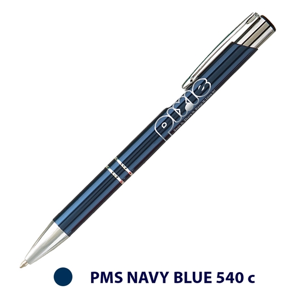 Medium ballpoint pen with metallic barrel, pocket clip and chrome accents.... from ASI 62088 IDProductsource