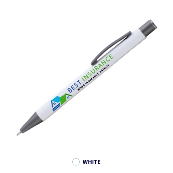 Plastic ballpoint pen rubberized barrel and pocket clip.... from ASI 62088 IDProductsource