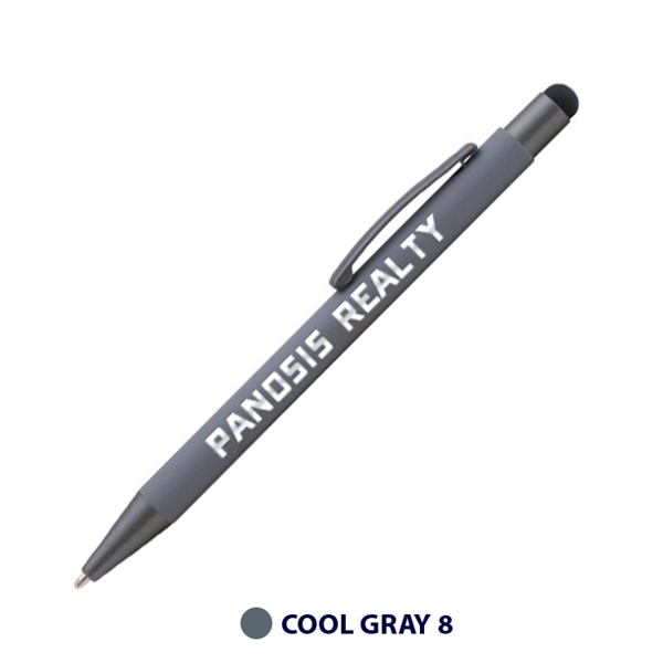 Plastic ballpoint pen and stylus point with rubberized finish and pocket... from ASI 62088 IDProductsource