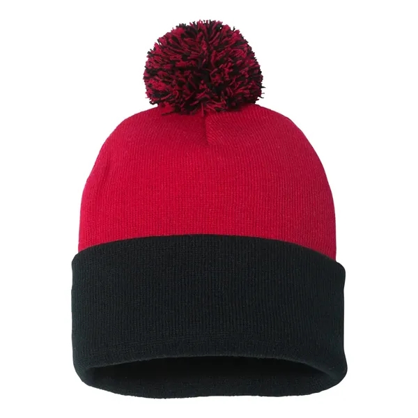 Knit cap with pom-pom on top, blank.... from ASI 84358 S&S Activewear