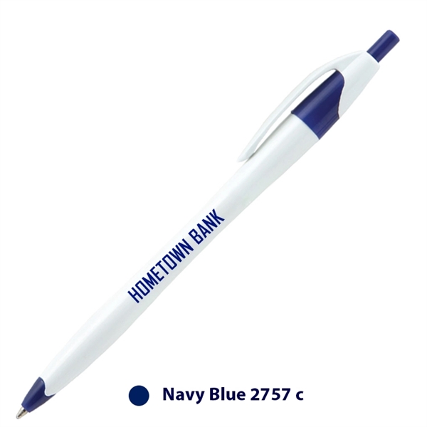 Plastic medium plunger action ballpoint pen with pocket clip.... from ASI 62088 IDProductsource