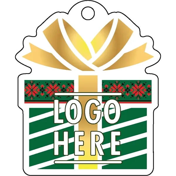 1/4" recycled wooden Christmas ornament. Green Box... from ASI 72521 Morris Magnets / Laser Cuts