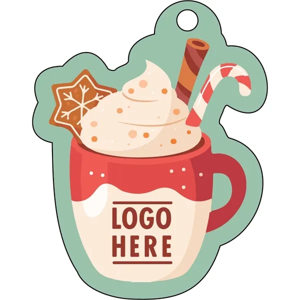 1/4" recycled wooden Christmas ornament. Tan Cup... from ASI 72521 Morris Magnets / Laser Cuts