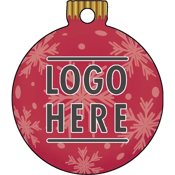 1/4" recycled wooden Christmas ornament. Bulb 2 - Snowflake - Red... from ASI 72521 Morris Magnets / Laser Cuts