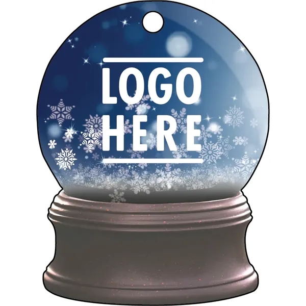 1/4" recycled wooden Christmas ornament. Snow Globe with Snowflakes... from ASI 72521 Morris Magnets / Laser Cuts