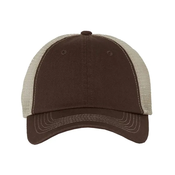 Ultra-soft contrast stitch mesh cap. Blank product.... from ASI 84358 S&S Activewear