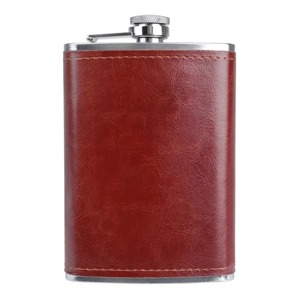 Leatherette 8 oz Flask.... from ASI 46755 Cosmo Promos