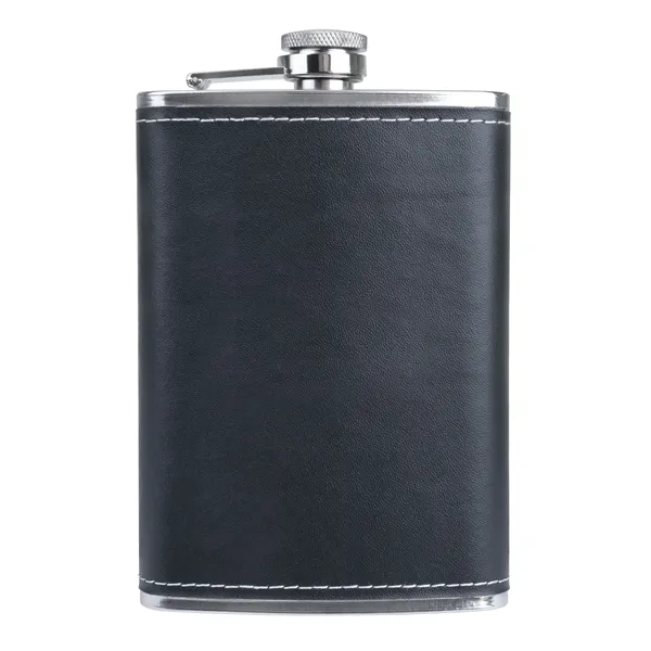 Leatherette 8 oz Flask.... from ASI 46755 Cosmo Promos