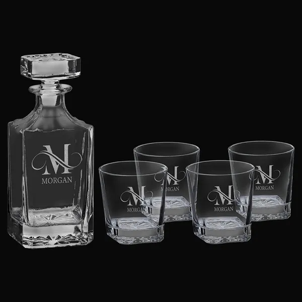 Glass decanter and rocks glass set with custom imprint, packaged in... from ASI 72657 Active Life Promo / Apres Ski Active Life