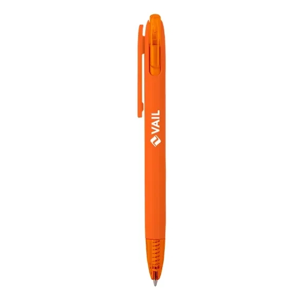 Recycled ballpoint pen with smooth black ink and plunger action mechanism.... from ASI 88060 Snugz/USA Inc