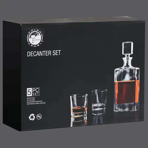 810mL decanter with four 8oz glasses in gift box. Clear glass,... from ASI 72657 Active Life Promo / Apres Ski Active Life