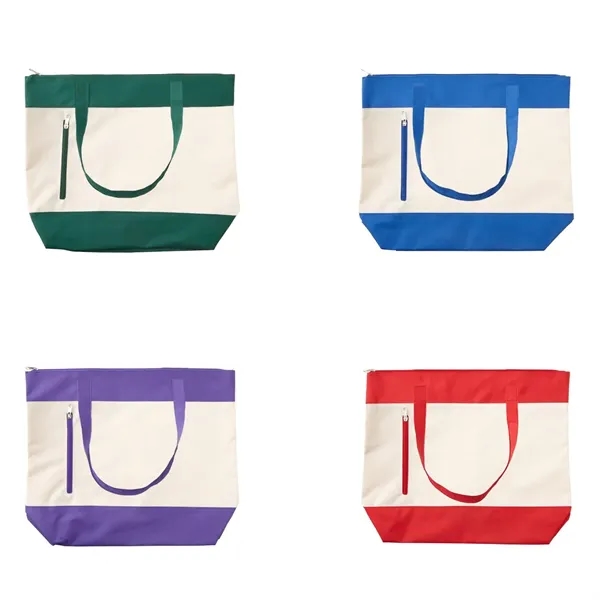 Polyester zipper beach tote bag plus 1 color silkscreen imprint on... from ASI 37218 Athena Promo (tm)