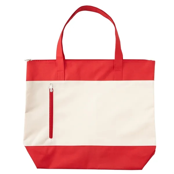 Polyester zipper beach tote bag plus 1 color silkscreen imprint on... from ASI 37218 Athena Promo (tm)