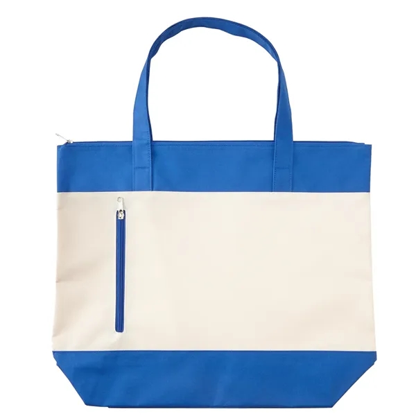 Polyester zipper beach tote bag plus 1 color silkscreen imprint on... from ASI 37218 Athena Promo (tm)