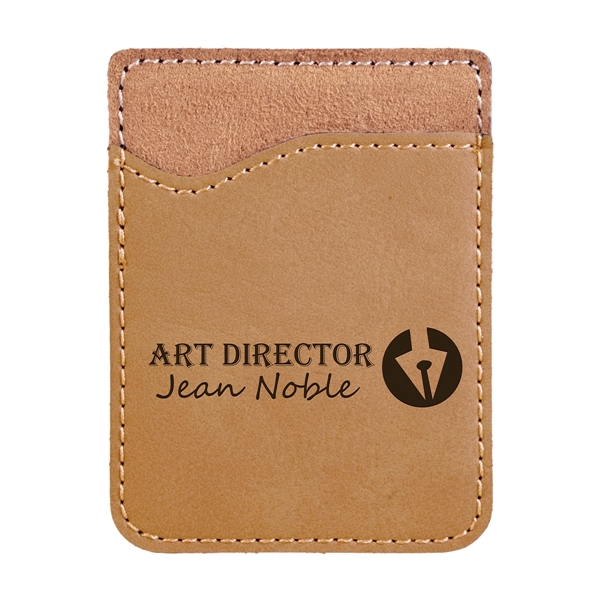 2 3/8" x 3 1/8" phone wallet made of light brown... from ASI 74601 Calico
