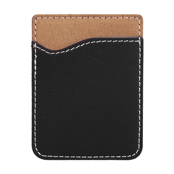2 3/8" x 3 1/8" phone wallet made of black faux... from ASI 74601 Calico