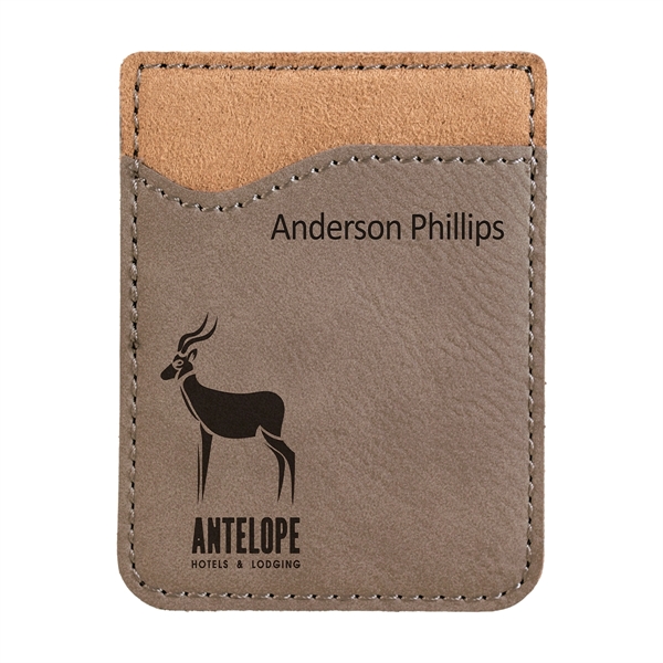 2 3/8" x 3 1/8" phone wallet made of gray faux... from ASI 74601 Calico