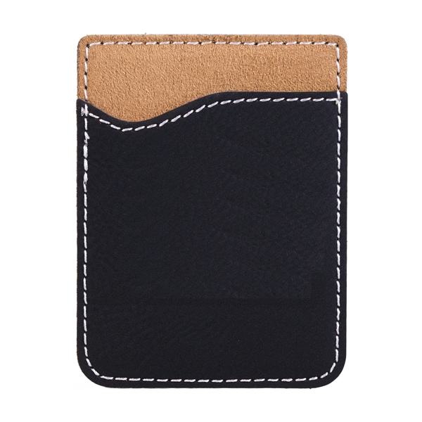2 3/8" x 3 1/8" phone wallet made of black faux... from ASI 74601 Calico