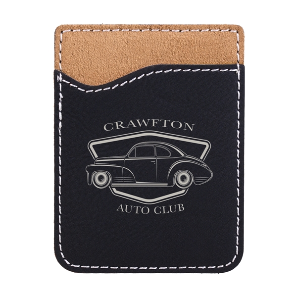 2 3/8" x 3 1/8" phone wallet made of black faux... from ASI 74601 Calico