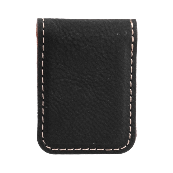1 3/4" x 2 1/2" money clip made of black leatherette... from ASI 74601 Calico