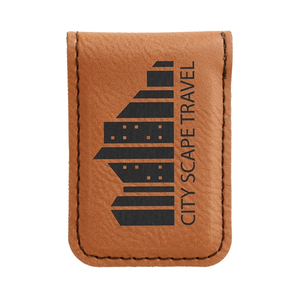 1 3/4" x 2 1/2" money clip made of rawhide leatherette... from ASI 74601 Calico