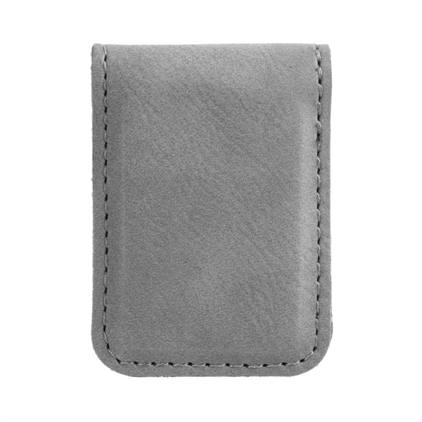 1 3/4" x 2 1/2" money clip made of gray leatherette... from ASI 74601 Calico