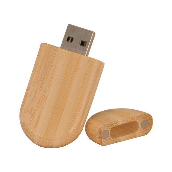 1 1/8" x 3/8" x 2 3/4" bamboo 8 GB USB... from ASI 74601 Calico