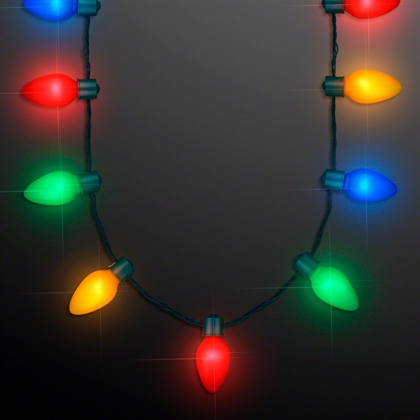 9 Lights Christmas Bulb Necklace; Blank and Imprinted Pricing... from ASI 34194 ALightPromos