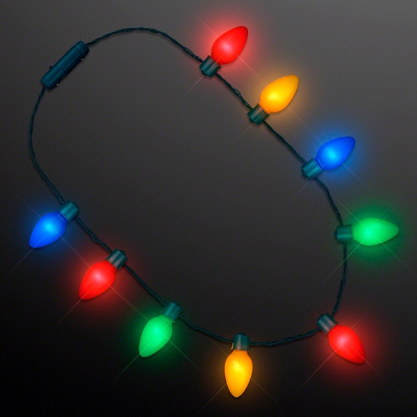 9 Lights Christmas Bulb Necklace; Blank and Imprinted Pricing... from ASI 34194 ALightPromos