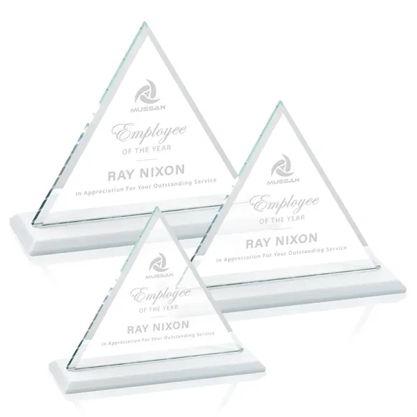 Our extraordinary beveled Starfire triangle award is combined with white optical... from ASI 84592 St Regis Group / St Regis