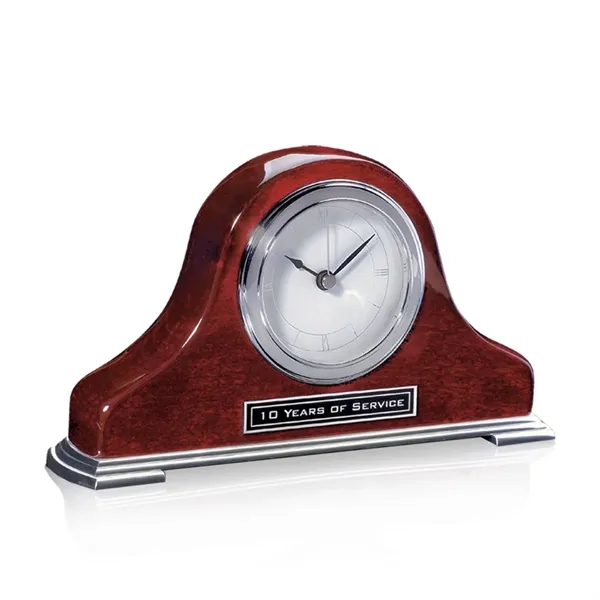 High gloss piano finish rosewood clock with base with chrome accents.... from ASI 84592 St Regis Group