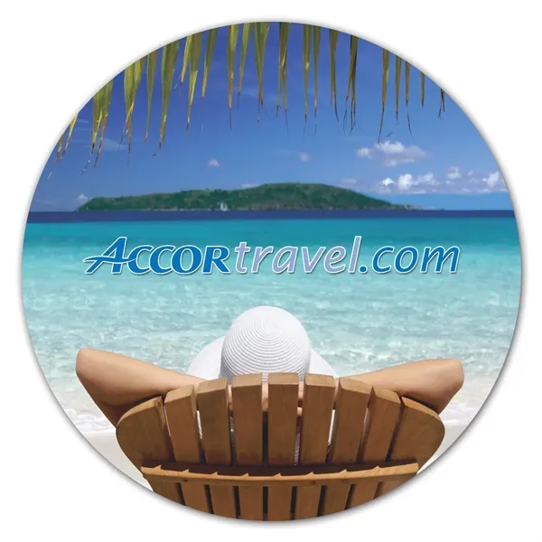 8" circle shaped mousepad with repositionable adhesive backing and textured plastic... from ASI 68507 The Magnet Group / Magnet LLC™