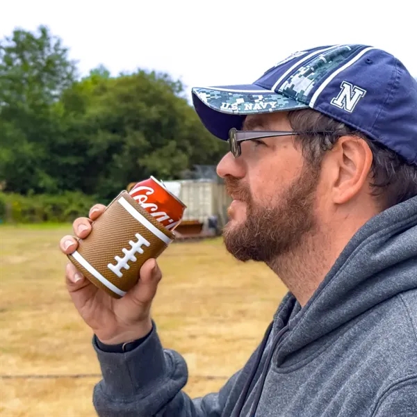 3.75" x 3" x 3" football themed beverage sleeve made of... from ASI 34415 Alpi International LTD