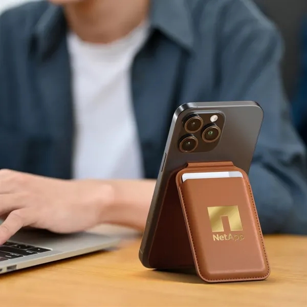 Satechi® MagSafe vegan-leather wallet holds 4 cards, doubles as iPhone stand,... from ASI 84592 St Regis Group